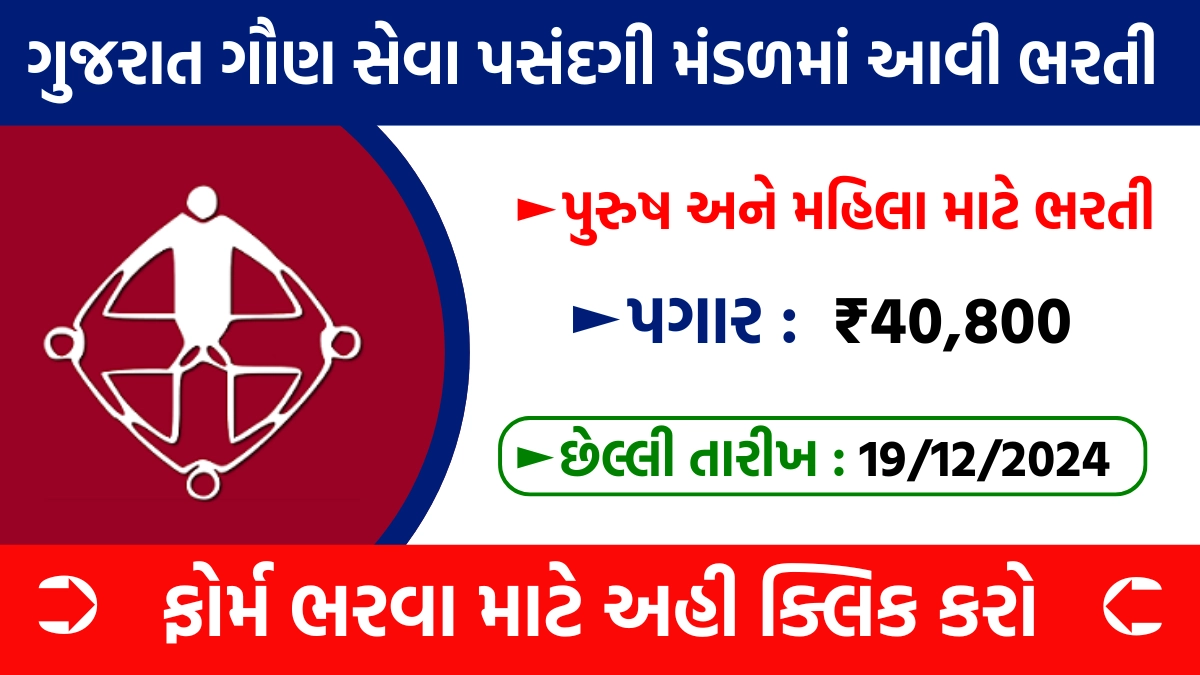 GSSSB Gujarati Stenographer Bharti 2024