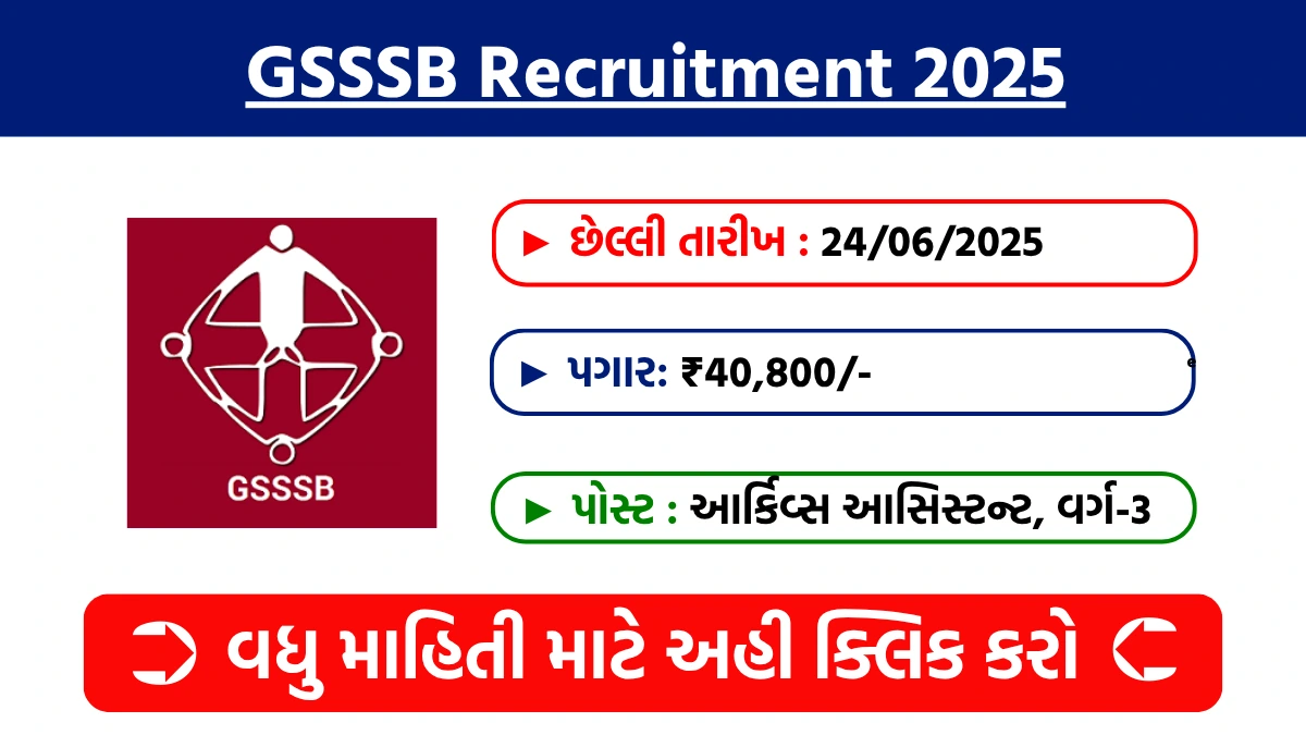 GSSSB Archives Assistant Recruitment 2025