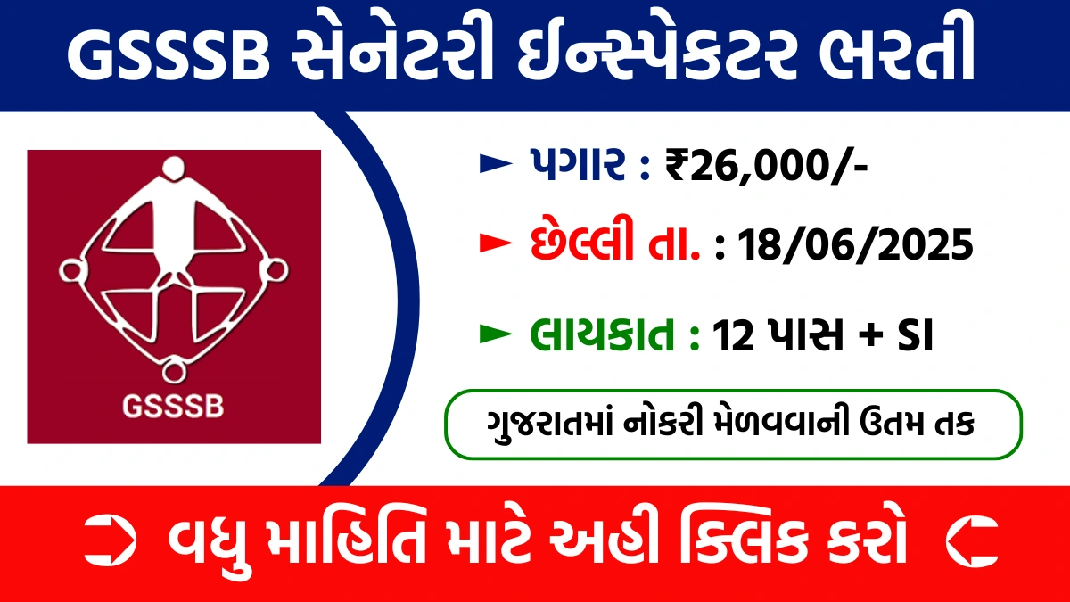 GSSSB Municipal Sanitary Inspector Recruitment 2025