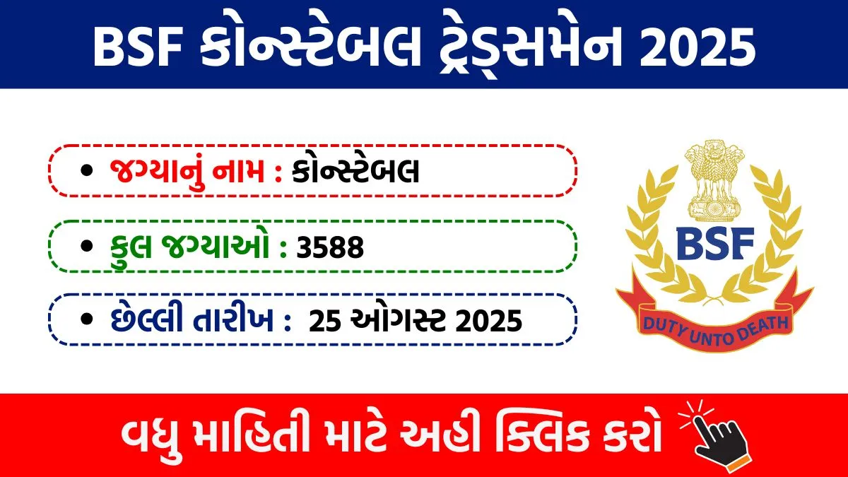 BSF Constable Tradesman 2025